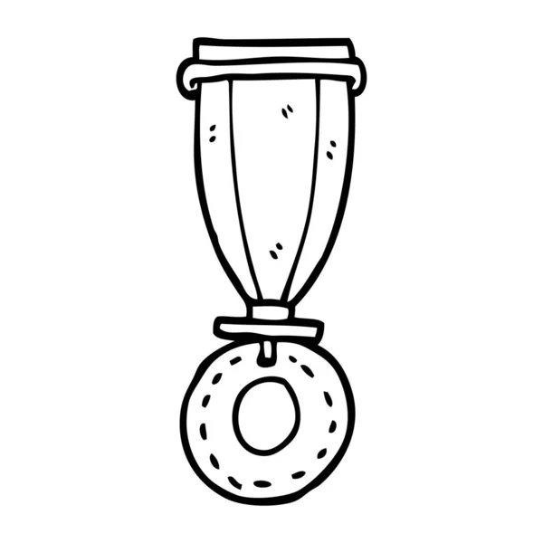 Linha Desenho Desenho Desenho Animado Medalha —  Vetores de Stock