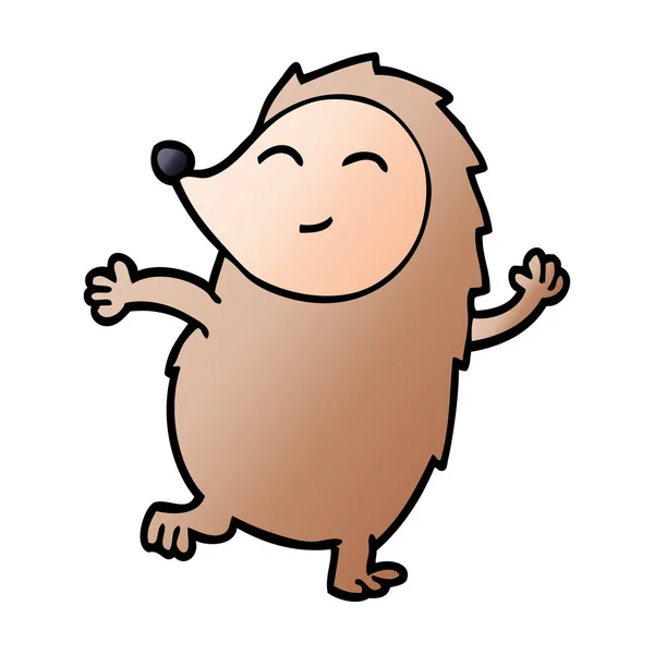 Cartoon Doodle Happy Hedgehog — Stock vektor