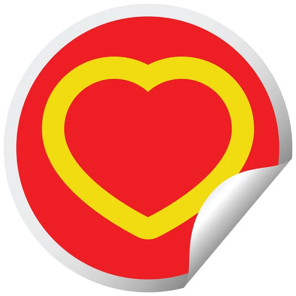 Heart Graphic Vector Circular Peeling Sticker — Stock Vector