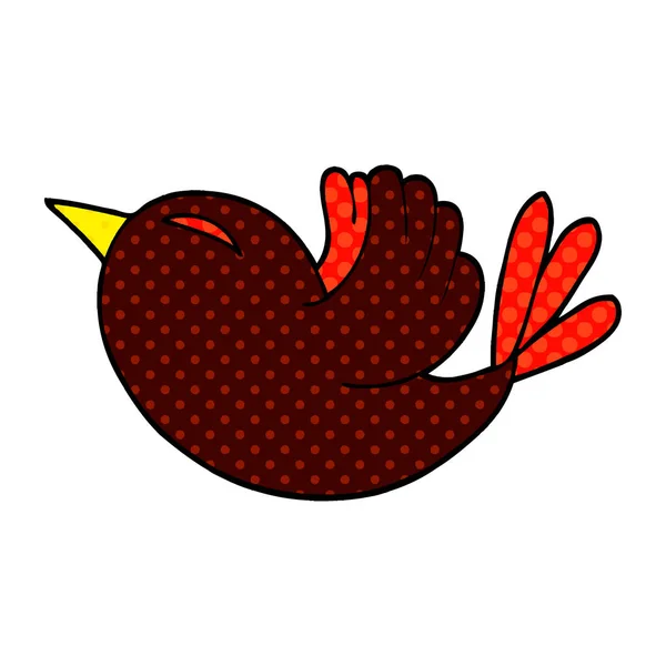 Zeichentrick Doodle Roter Vogel — Stockvektor