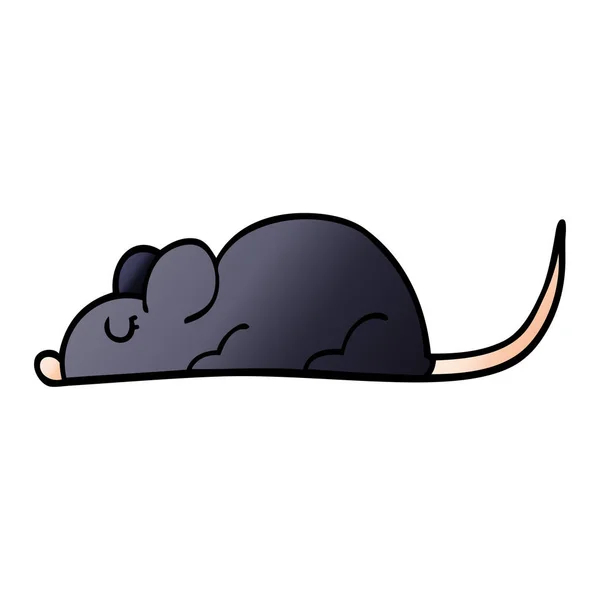 Dessin Animé Doodle Rat Noir — Image vectorielle