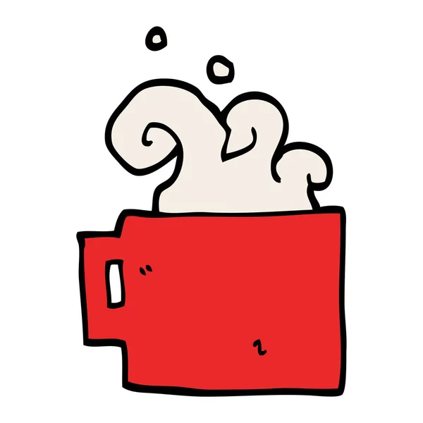 Cartoon Doodle Warme Kop Koffie — Stockvector