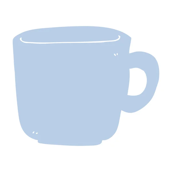 Tasse Café Dessin Animé Style Plat Couleur — Image vectorielle