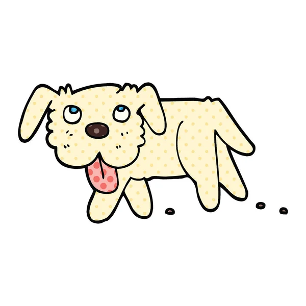 Comic Stil Cartoon Glücklicher Hund — Stockvektor