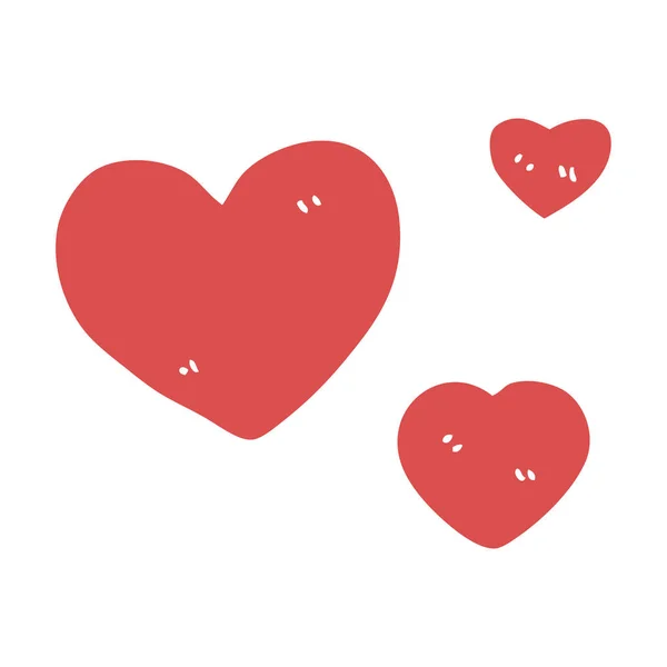 Cartoon Doodle Love Hearts Vector Illustration — Stock Vector