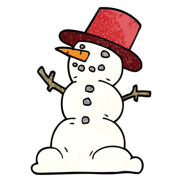 Cartoon Doodle Schneemann Vektorillustration — Stockvektor