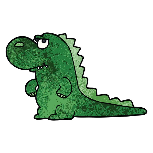 Doodle Del Fumetto Dinosauro Infastidito — Vettoriale Stock