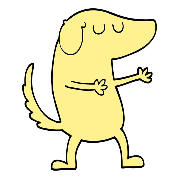 Hand Dras Doodle Stil Tecknad Glad Hund — Stock vektor