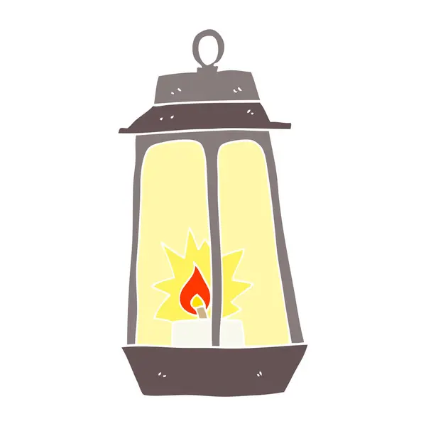 Flat Color Illustration Lantern — Stock Vector