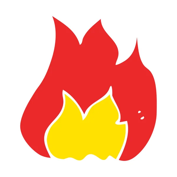 Ilustración Color Plano Del Símbolo Fuego — Archivo Imágenes Vectoriales