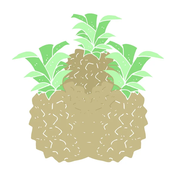 Ilustración Color Plano Piña — Vector de stock