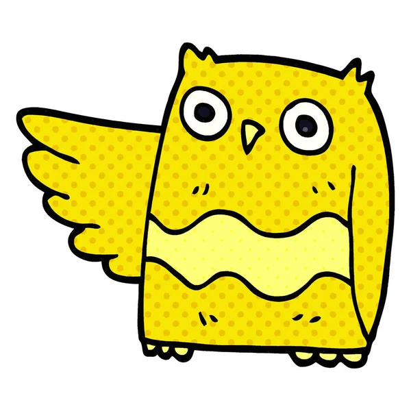 Cartoon Doodle Happy Owl — Stock vektor