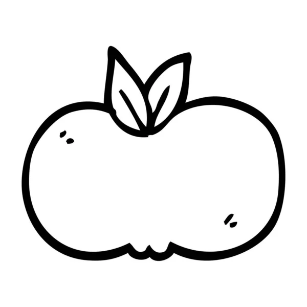 Dessin Ligne Dessin Animé Pomme — Image vectorielle