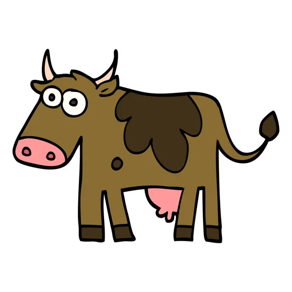 Dibujos Animados Garabato Granja Vaca — Archivo Imágenes Vectoriales