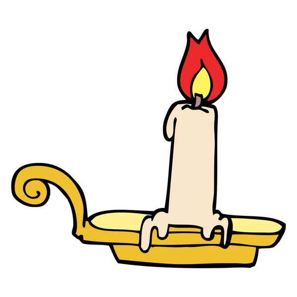 动画片涂鸦燃烧蜡烛 — 图库矢量图片