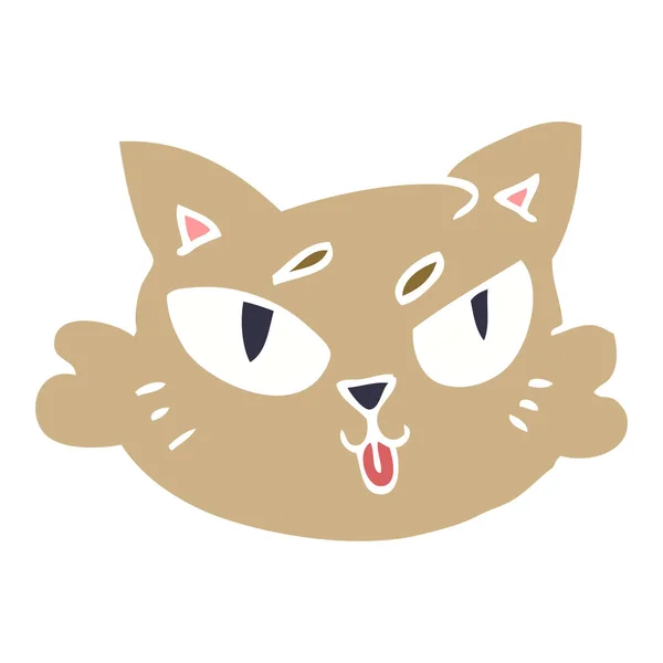 Doodle Desenho Animado Uma Cara Gatos —  Vetores de Stock