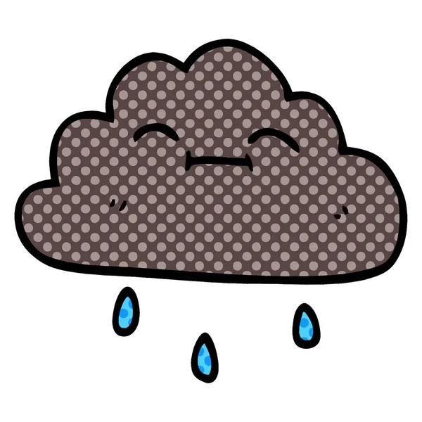 Cartoon Doodle Happy Rain Cloud — Stock Vector