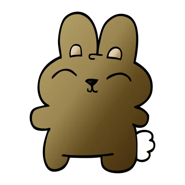 Feliz Dibujos Animados Doodle Conejo Sobre Fondo Blanco — Vector de stock