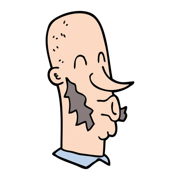 Dibujos Animados Garabato Hombre Con Quemaduras Laterales — Vector de stock