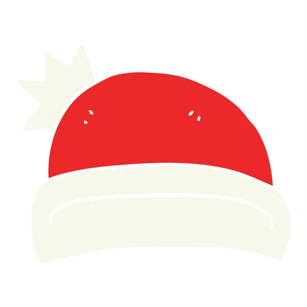 Płaski Kolor Ilustracja Christmas Hat — Wektor stockowy