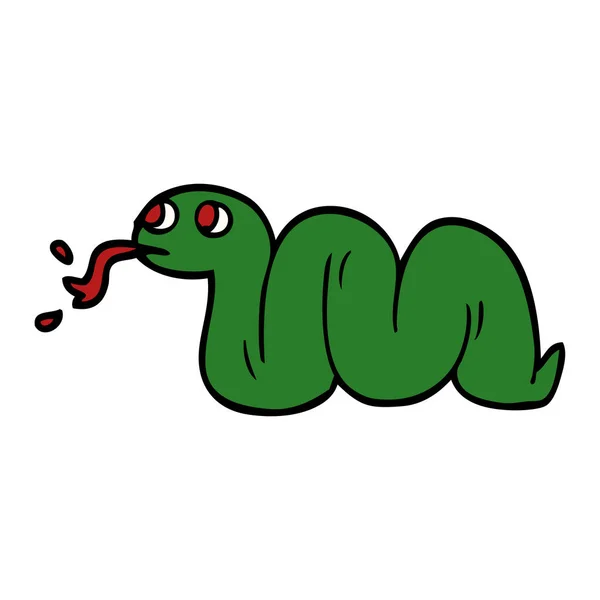 Dibujos Animados Doodle Serpiente Vector Ilustración — Vector de stock