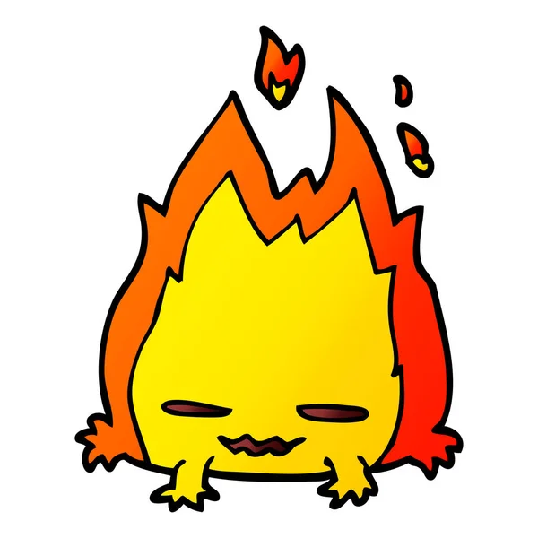 Cartoon Doodle Fire Demon — Stockvector