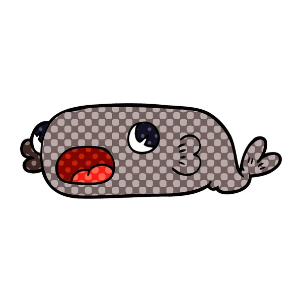 Dessin Animé Gribouille Poisson — Image vectorielle