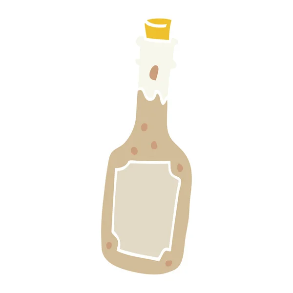 Bouteille Bière Dessin Animé Style Plat Couleur — Image vectorielle