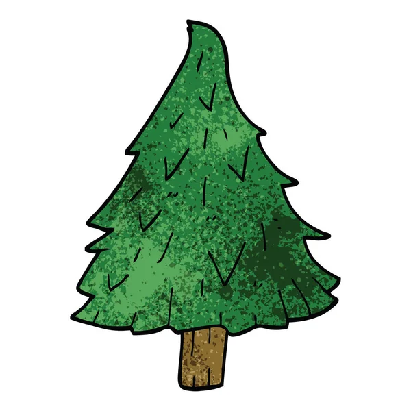 Dessin Animé Doodle Arbre Noël — Image vectorielle