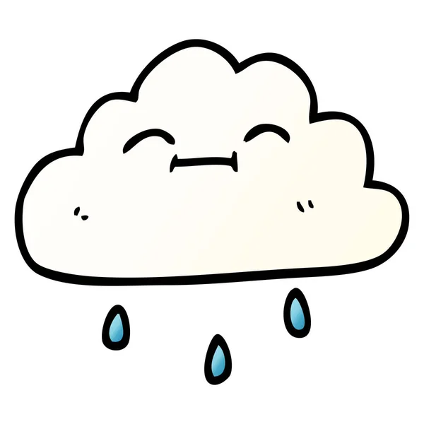 Cartoon Doodle Gelukkig Regen Wolk — Stockvector