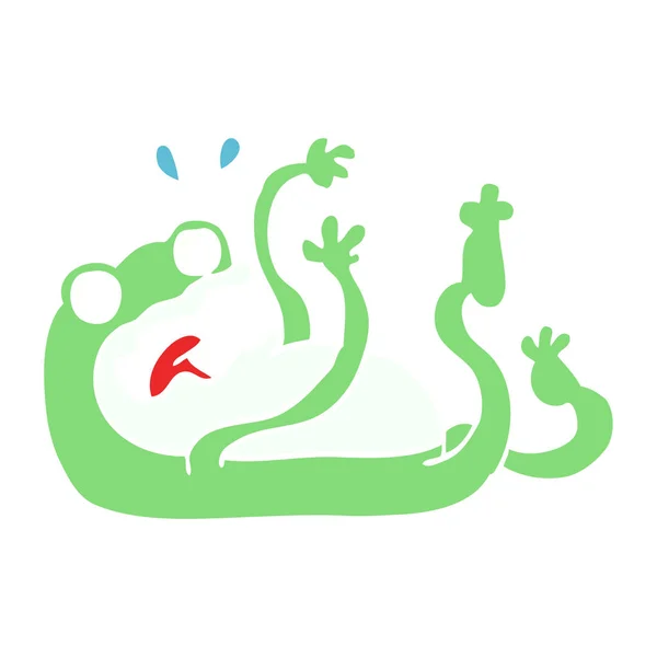 Dibujos Animados Doodle Frog Sobre Fondo Blanco — Vector de stock