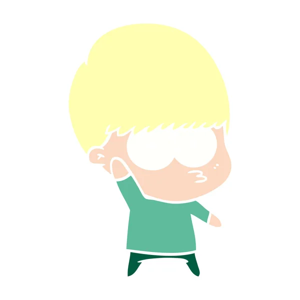 手を振って神経フラット カラー スタイルの漫画少年 — ストックベクタ