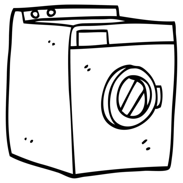 Linienzeichnung Cartoon Waschmaschine — Stockvektor