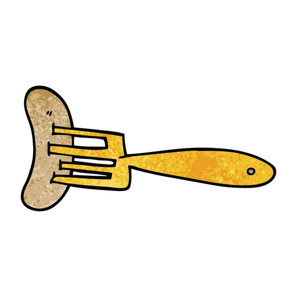 Dibujos Animados Doodle Banger Tenedor — Vector de stock