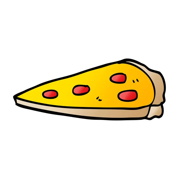 Cartoon Doodle Pizza Isolerad Vit Bakgrund — Stock vektor