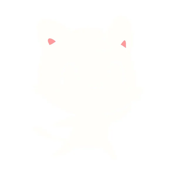 Плоский Цветной Мультфильм Счастливой Кошке — стоковый вектор