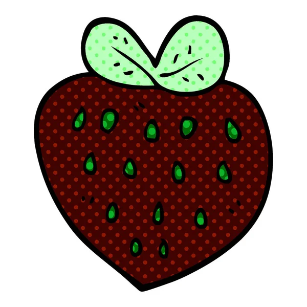 Dessin Animé Doodle Fraise — Image vectorielle