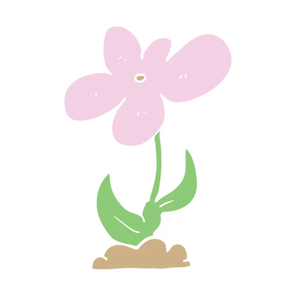 Επίπεδη Χρώμα Στυλ Καρτούν Λουλούδι — Διανυσματικό Αρχείο