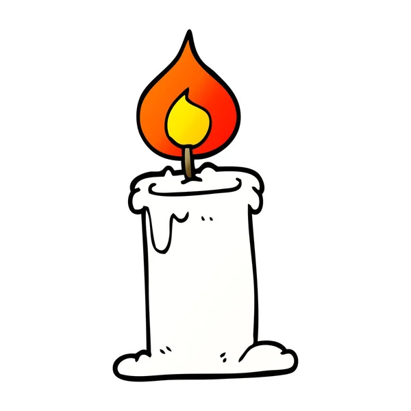 Cartoon Doodle Candle Burning — Stock Vector