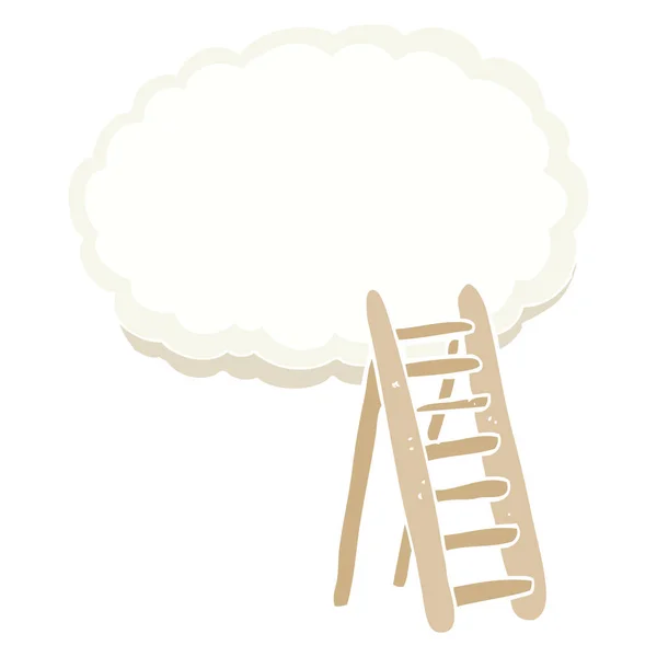 Egale Kleur Illustratie Van Ladder Naar Hemel — Stockvector