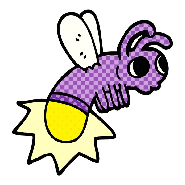 Dessin Animé Doodle Lueur Bug — Image vectorielle