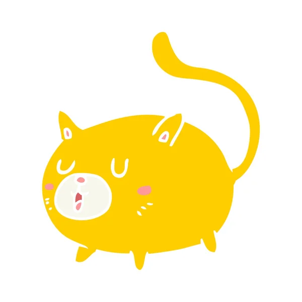 Plano Color Estilo Dibujos Animados Feliz Gato — Archivo Imágenes Vectoriales
