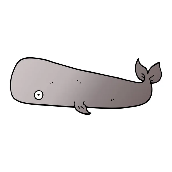 Dessin Animé Baleine Gribouille Illustration Vectorielle — Image vectorielle