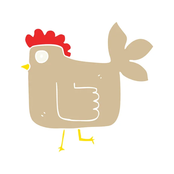 Frango Desenho Animado Estilo Cor Plana — Vetor de Stock