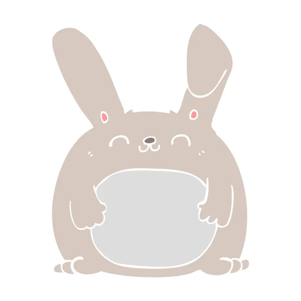 Coniglio Cartone Animato Stile Colore Piatto — Vettoriale Stock