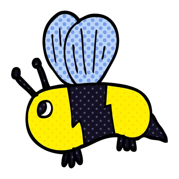 Cartoon Doodle Fett Bee — Stock vektor