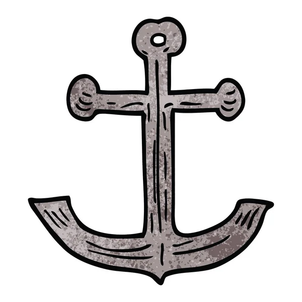 Rajzfilm Doodle Hajók Anchor — Stock Vector