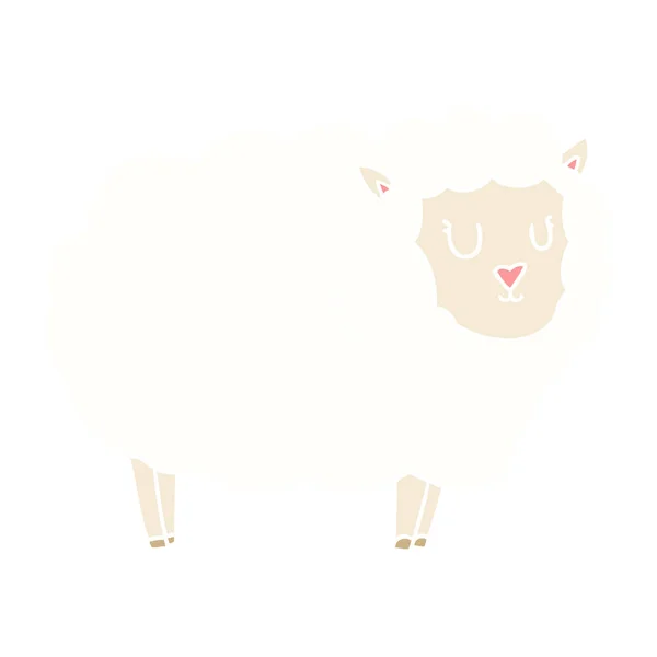 Flat Color Style Cartoon Sheep — Stock Vector