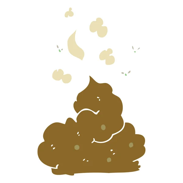 Flat Color Illustration Gross Poop — Stock Vector