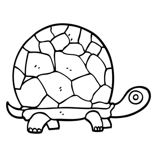 Schwarz Weiße Cartoon Schildkröte — Stockvektor